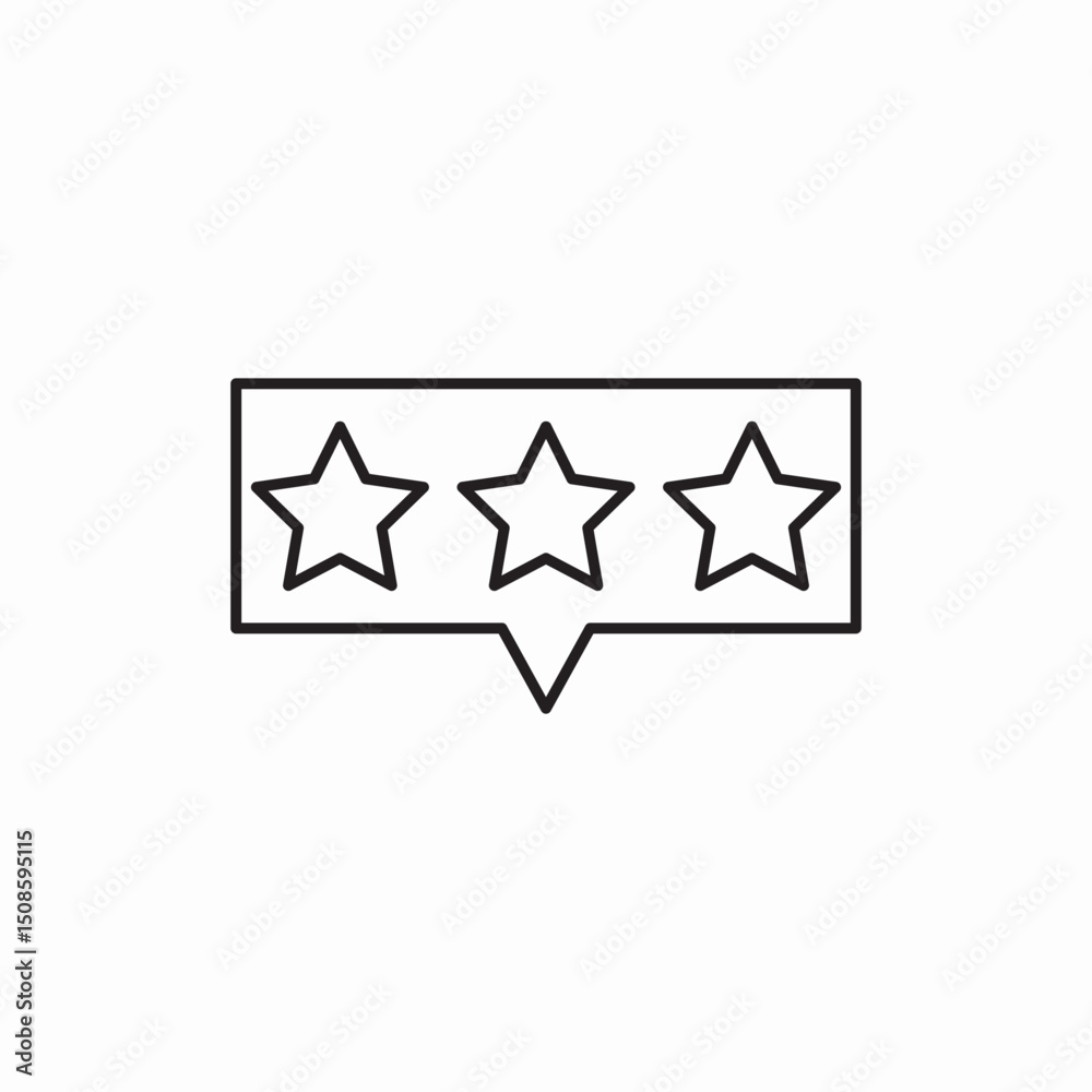 Customer review rating stars icon vector sign Customer review rating stars icon vector sign