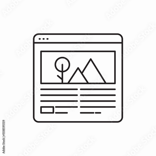 Blog post article website icon vector sign