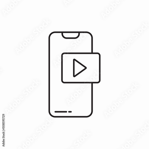 Mobile video player app icon vector sign