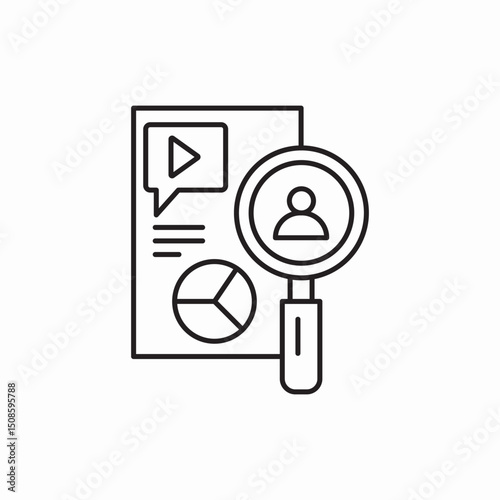 social media marketing search analytics icon vector sign