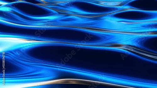 Golden and Deep Blue Abstract Waves Flowing Gracefully with Shimmering Metallic Highlights, Elegant Luxury Background