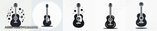 Vector silhouette of a guitar.