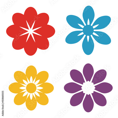 Flower icons set isolated on white background. Flower simple icon. Vector illustration 