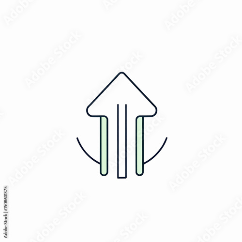 Elegant upward arrow design simple clean modern icon graphic