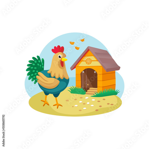 Happy Chicken and Coop