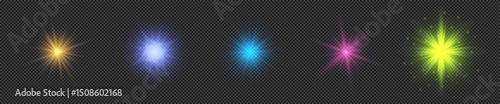 Set of light effects of lens flares