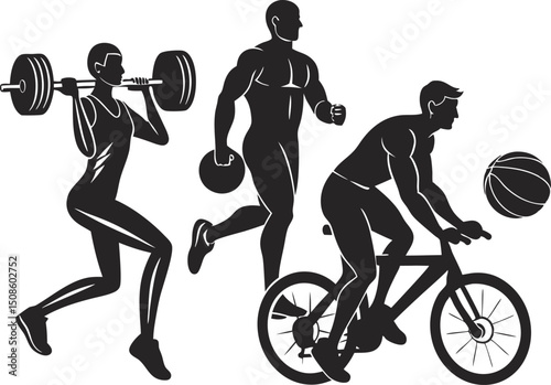 Athletes in Motion – Runners, Weightlifters, Basketball Players, and Cyclists