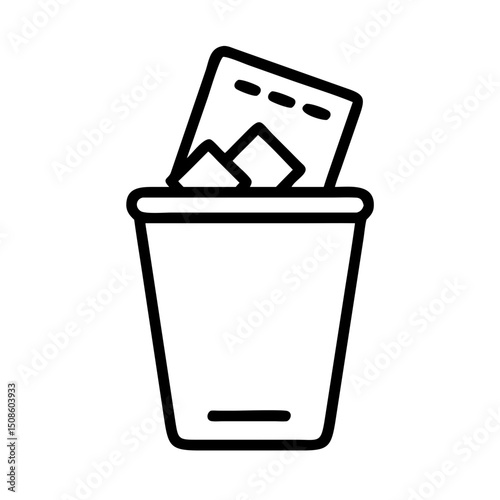 trash can with documets, icon