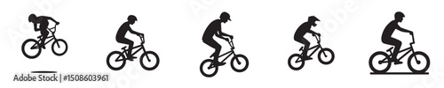 vector silhouette of a bmx rider