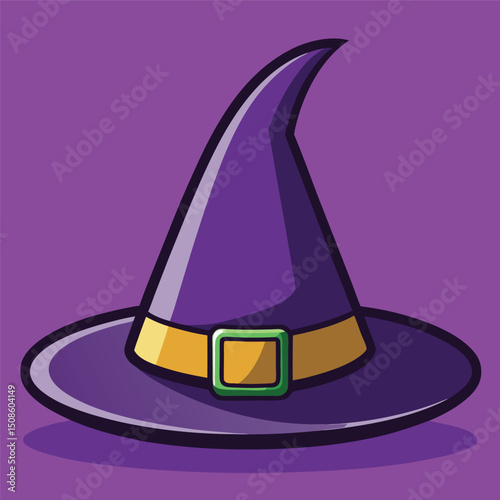 Witch Hat Line Art, Halloween Magic Symbol Graphic