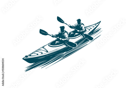 Kayak hand drawn sketch vector illustration