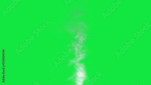 White steam or smoke effect on green screen background. Candle smoke rising up. Soft steam from hot food or cooking. Smoke video 4k