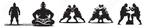 vector silhouette of a sumo wrestler