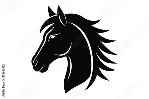 equestrian horse head vector silhouette | powerful and clean profile image