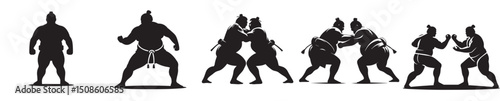 vector silhouette of a sumo wrestler
