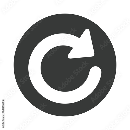 Circular arrow reload icon with an outward-facing arrow indicating the action of refreshing or updating content on websites or apps.