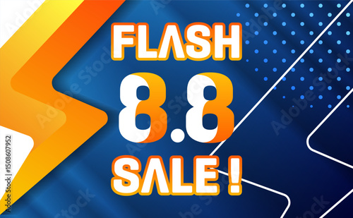 Flash sale background discount 8.8. Vector illustration for shopping day, online shopping, coupons Special offers, vouchers
