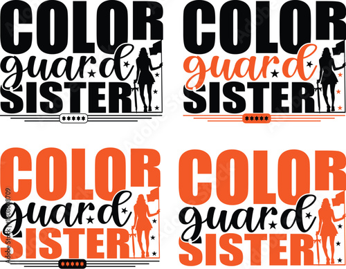 Color guard sister vector, Clipart, Silhouette, Vector, icons, illustration, design, 