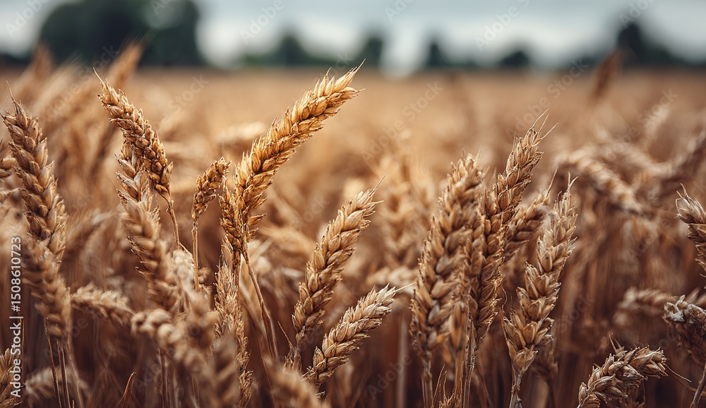 Fototapeta premium Golden Wheat Field At Harvest Time