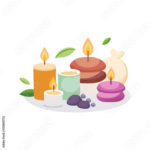 Aromatherapy Candles and Leaves