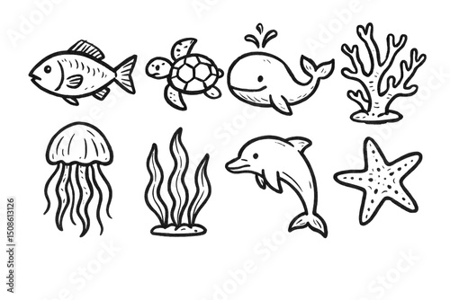 Hand-Drawn Sea Icons