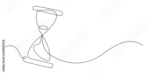 Hourglass. Continuous line drawing.