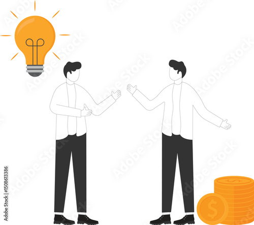 Business partnership cooperation exchange of idea know illustater