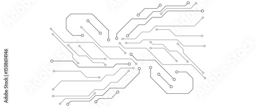 Abstract futuristic circuit board Illustration, Circuit board with various technology elements. Circuit board pattern for technology background. Vector illustration