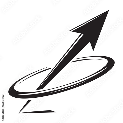 This vector illustration shows an arrow icon, a simple design element often used as a business sign or technology symbol