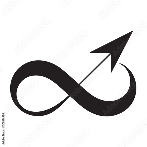 Abstract circular design with 3D arrows as a vector illustration symbol for business direction