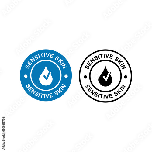 Sensitive skin logo template illustration. suitable for product label
