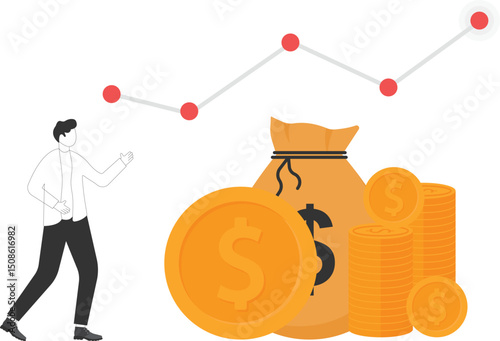 Businessman with income growth Illustration vector