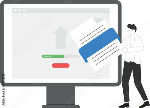 Man interacting with the data storage
