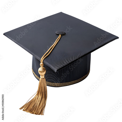 Graduation Mortarboard Cap Isolated on Transparent Background