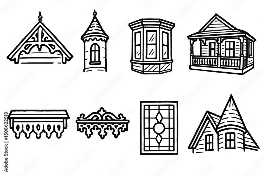 Fototapeta premium Victorian Architectural Icons