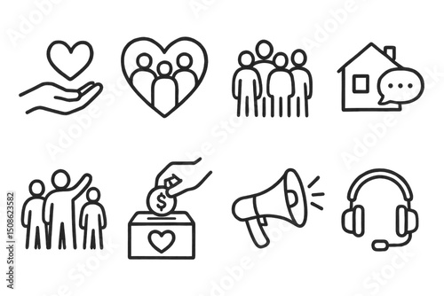 Hand-Drawn Charity Icons