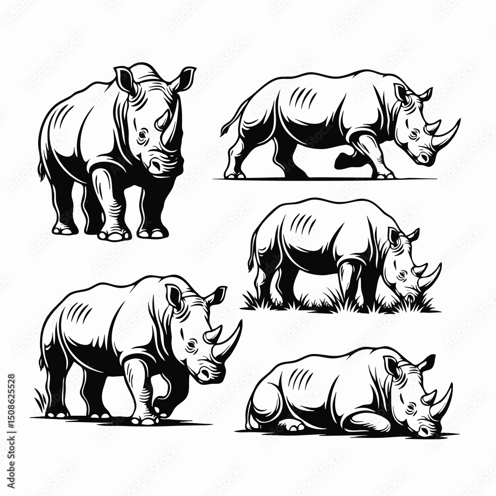 Obraz premium rhino vector illustration