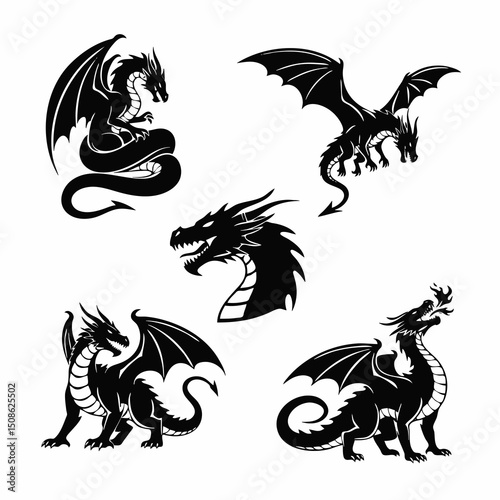 set of heraldic symbols