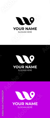 latter W and location pin logo 