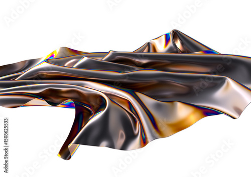 Abstract iridescent folds w...
