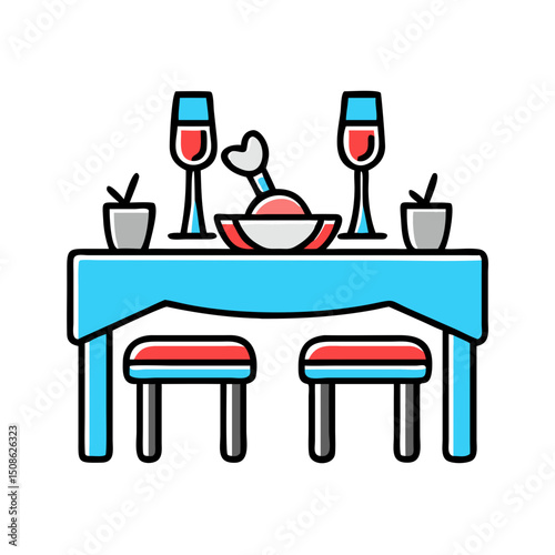 Romantic dinner table.