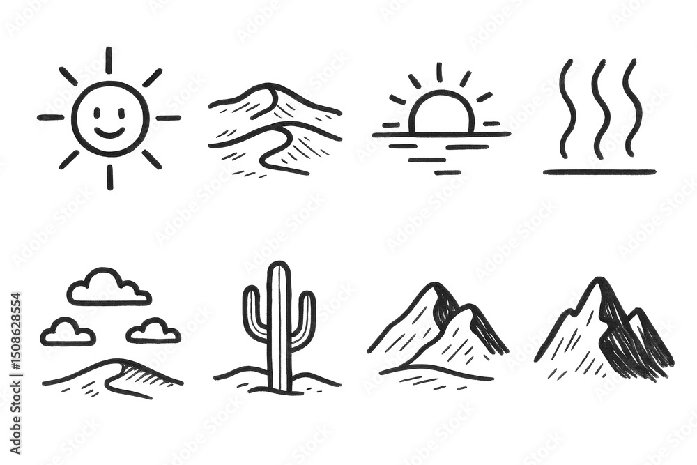 Obraz premium Desert Icon Sketches