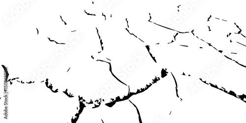 "A high-contrast black and white illustration showing large, cracked segments of dry earth or rock plates, resembling a stylized depiction of tectonic plate boundaries or a parched desert floor."