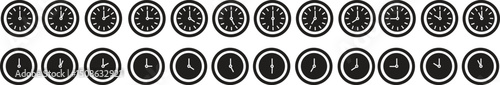 Free Download Time and Clock icons set. Clocks icon collection in line. Analog clock icon symbol .Circle arrow icon. Vector illustration. - GFXLoad