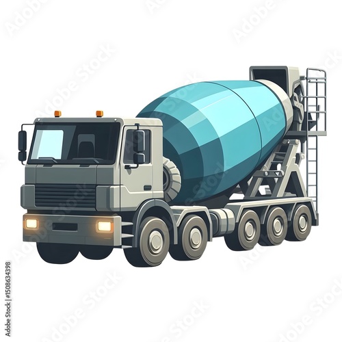 truck isolated on white background,“Vector Cement Mixer Truck – Construction Vehicle Illustration”

