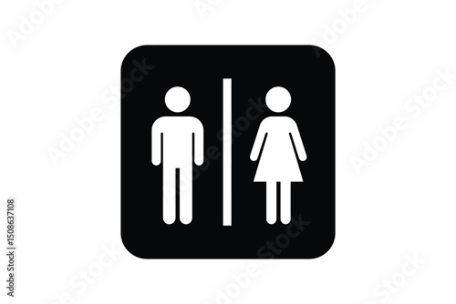 Restroom sign unisex square bathroom door symbol wc lavatory icon restroom