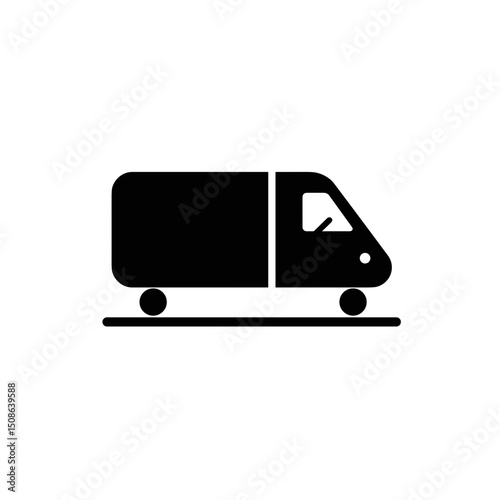 Transfer Van Icon, Minimalist Black Graphic, Hotel Transfer Service Symbol, Use on Travel Websites, Booking Apps, Hotel Interfaces, Travel Blogs