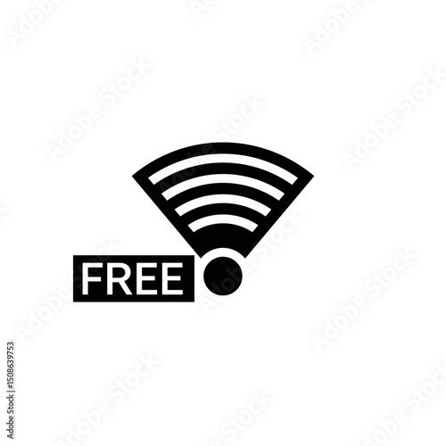 Wi-Fi Symbol Icon, Minimalist Black Graphic, Free Internet Access Icon, Hotel Amenity Symbol, Travel Websites, Booking Apps, Hotel Interfaces, Travel Blogs Use