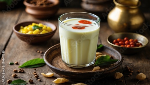 Amasi is a traditional fermented milk beverage photo