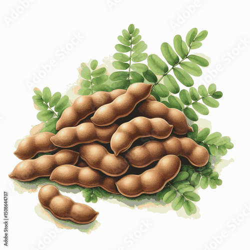 Seed & Sweep tamarind isolated watercolor vector illustration svg